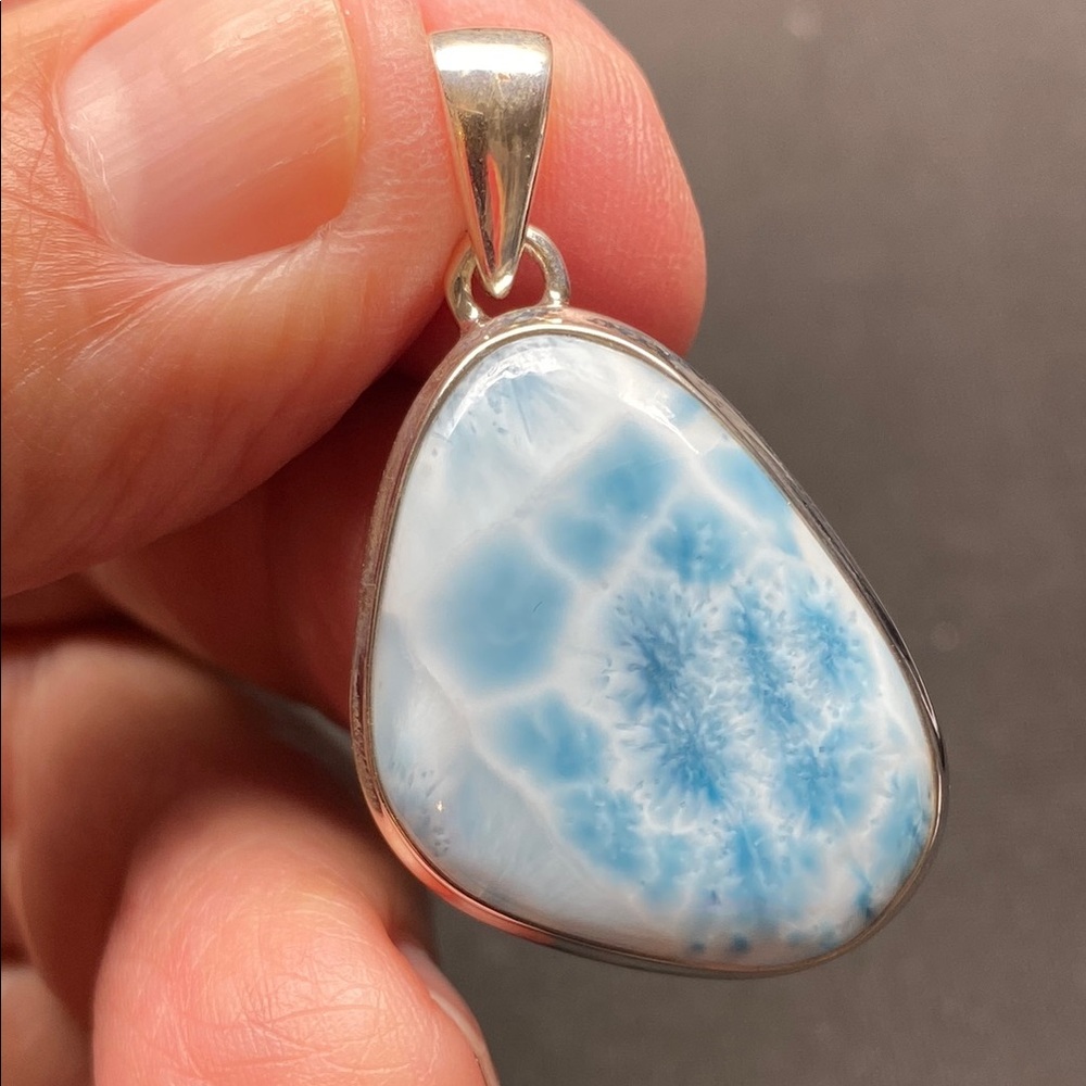 Larimar Pendant in Solid Sterling Silver 925
